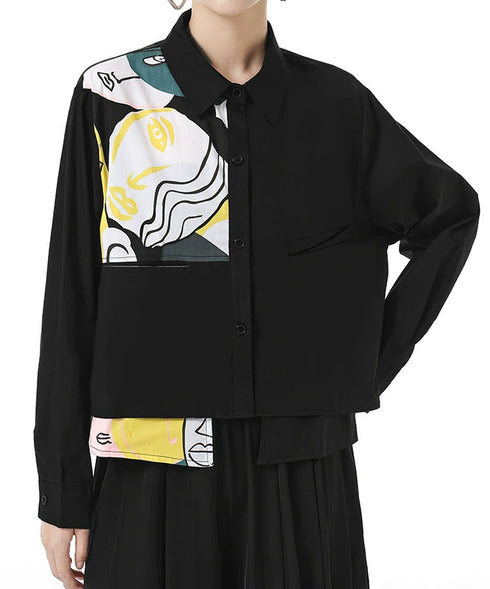 Art Print Panel Shirt&Wide Tuck Pants Series